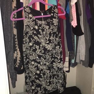 black and white dress